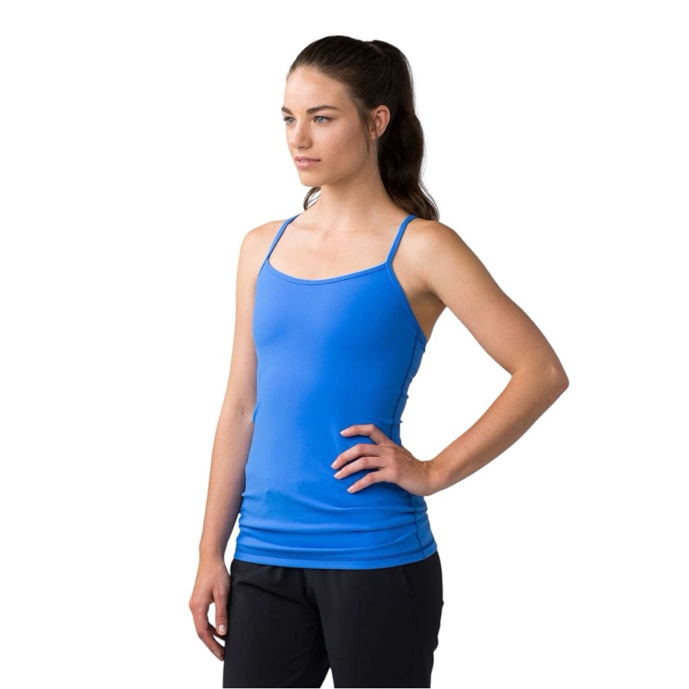 Lululemon Power Y Tank Pipe Dream Blue Women’s 6 US Built-In Bra Luon Racerback